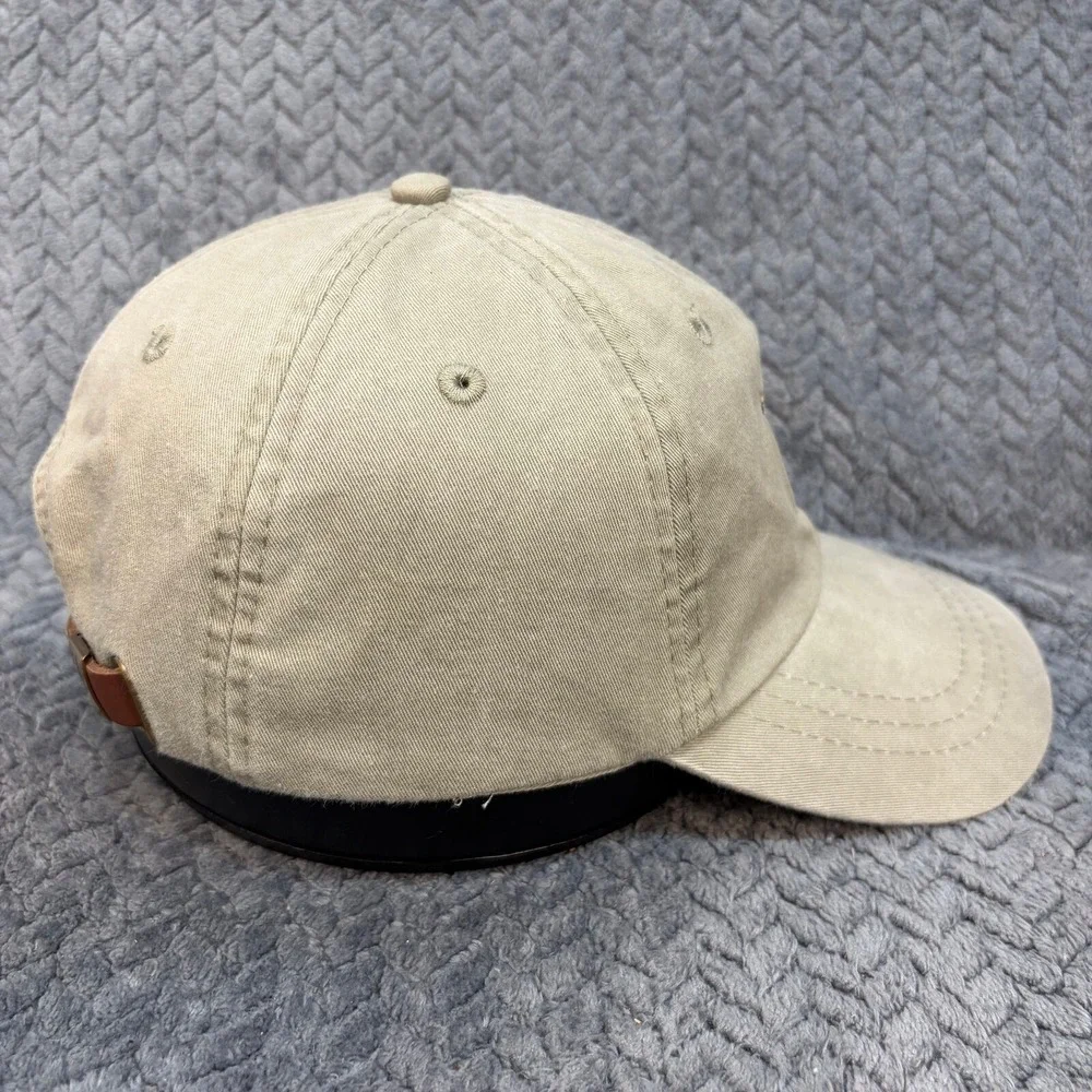 Adams Tan Khaki Cotton Strapback Hat Cross Embroidered Baseball Cap LP101
